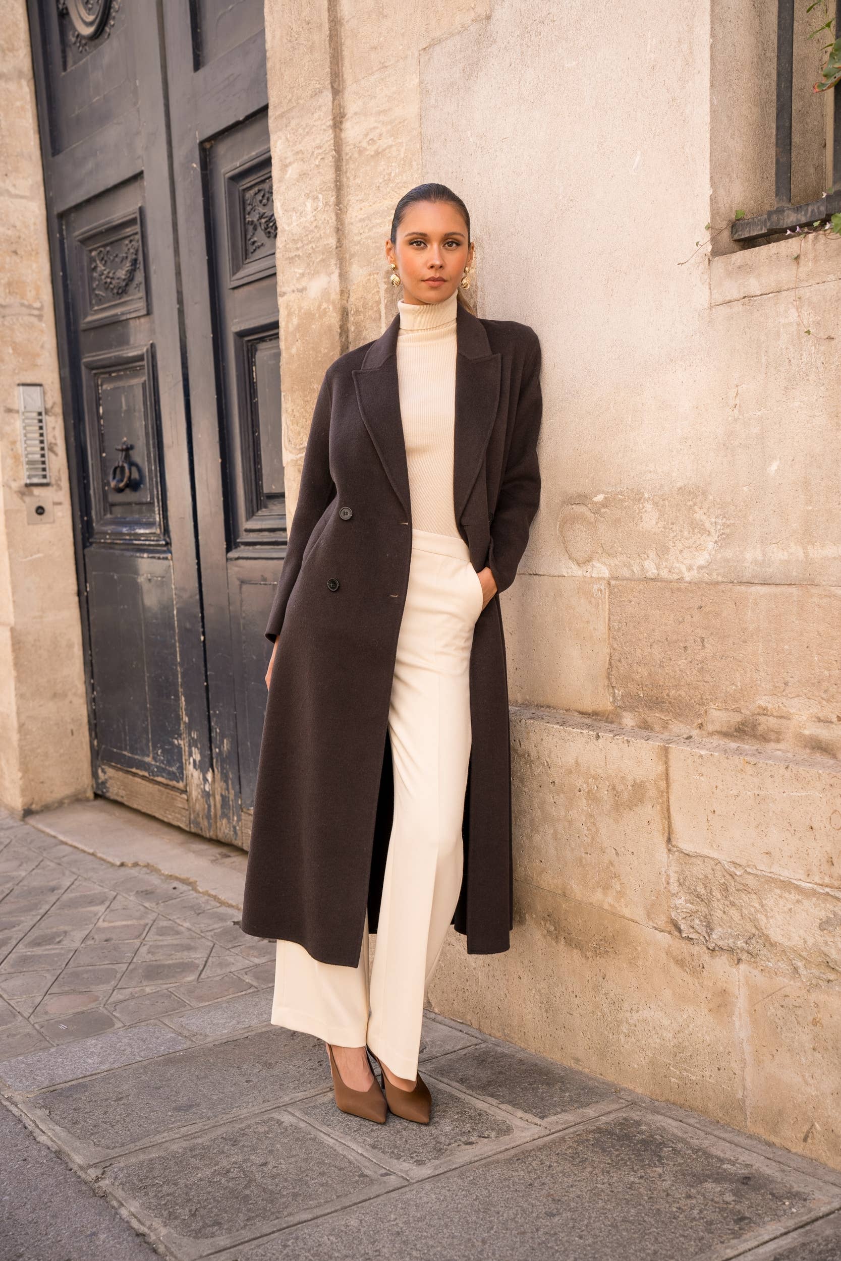 Attentif Paris – Großhandel Mantel - Damen – Extra langer, handgenähter Oversize-Mantel aus Wollmischung66