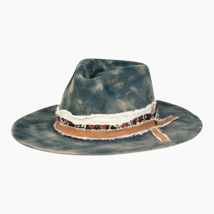 Nebula - Distressed Classic Fedora Wool Felt Hat for wholesale by Ruediger Hats