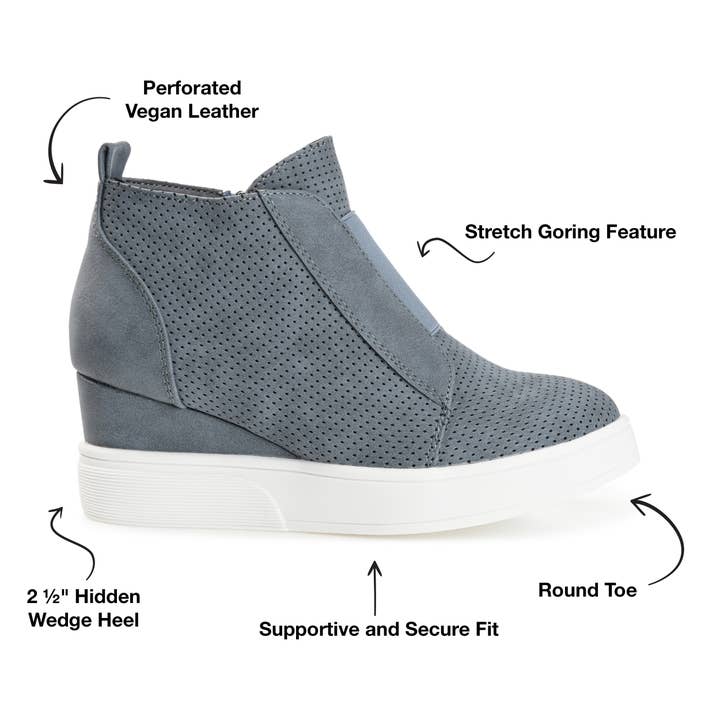 Journee - Wholesale Slip On Sneakers - Women's - Clara Wedge Sneakers In Faux Leather18