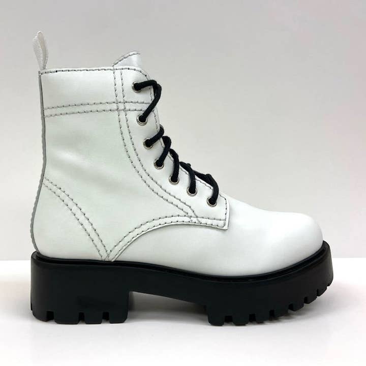 Only Partners - Wholesale Combat/Military Boots - Women's - Alice White Leather Platform Combat Boot