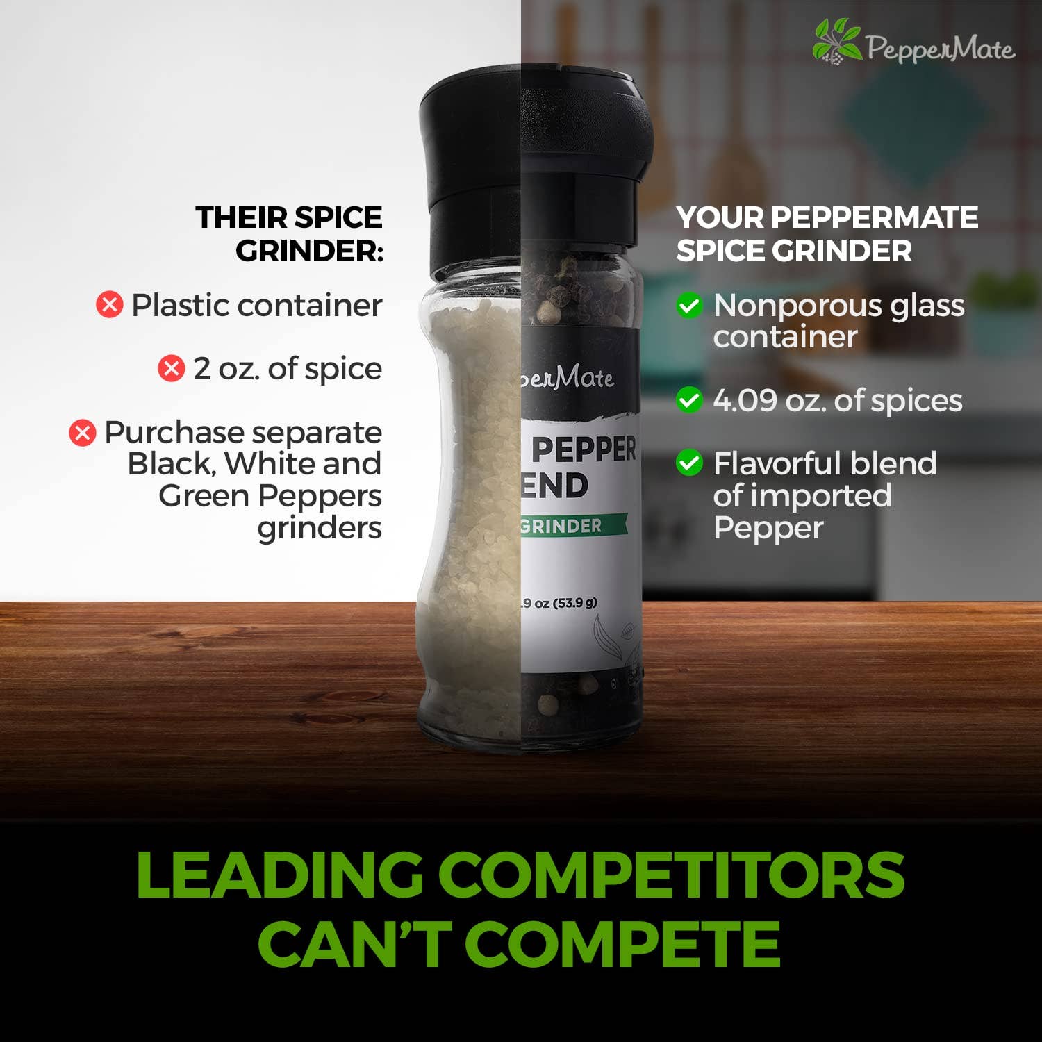 Peppermate – Engroshandel Salt- og peberbøssesæt – Engangs salt & peberkværn - 4.09 OZ8