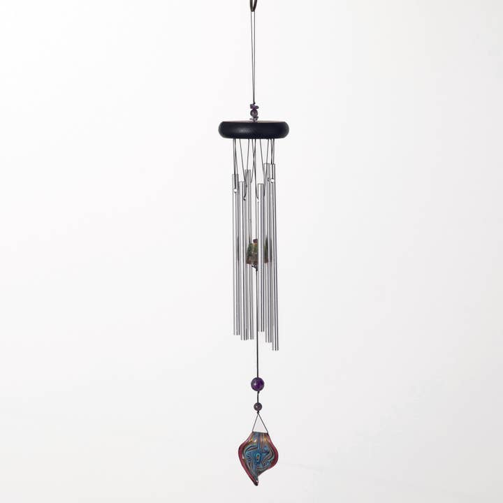 Art Glass Chime-Purple & Gold for wholesale by Woodstock Chimes