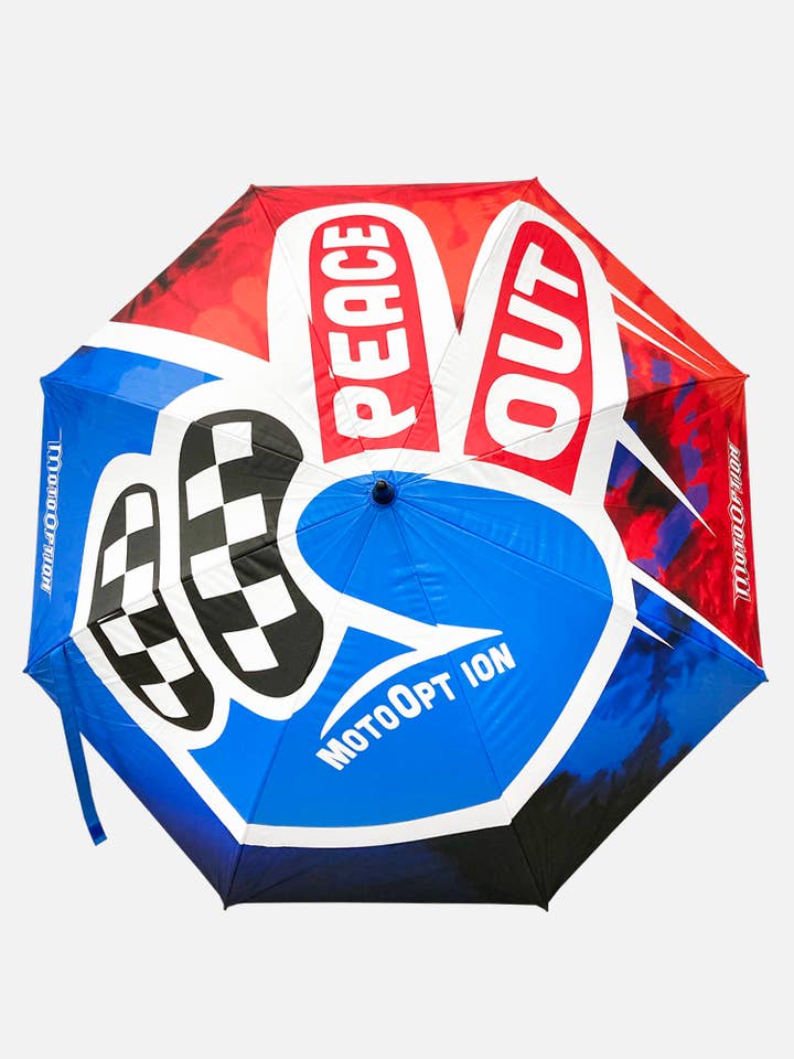 Peace Out Umbrella - Red, White and Blue for wholesale by MotoOption