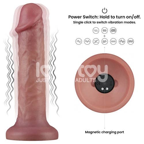 LOVETOY - Wholesale Sex Toy - 8'' Vibrating Dual Density Power Cock4