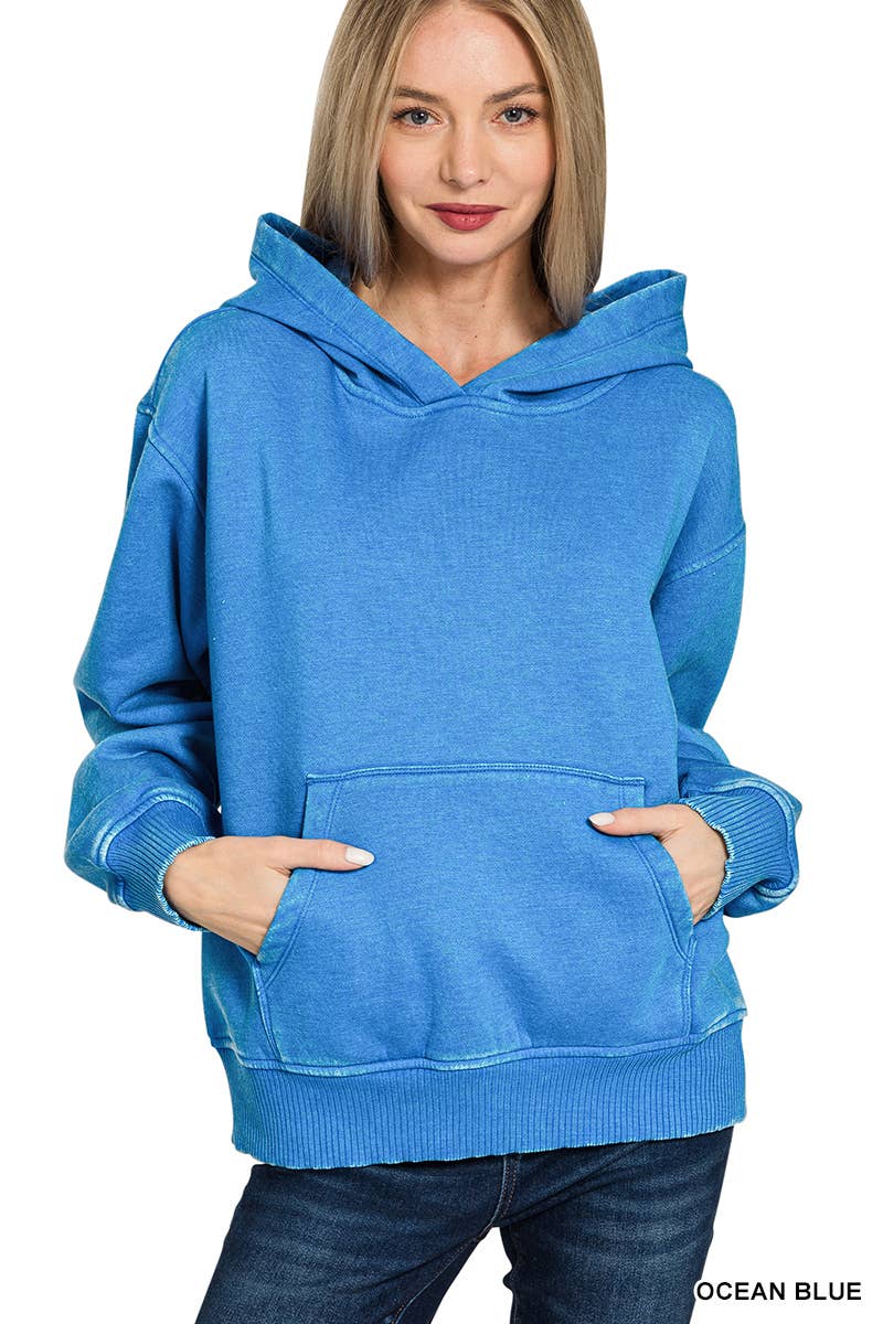 42POPS - Wholesale Hoodie – Women's - ',,,.._ Fleece Acid Wash Kangaroo Pocket Hoodie18