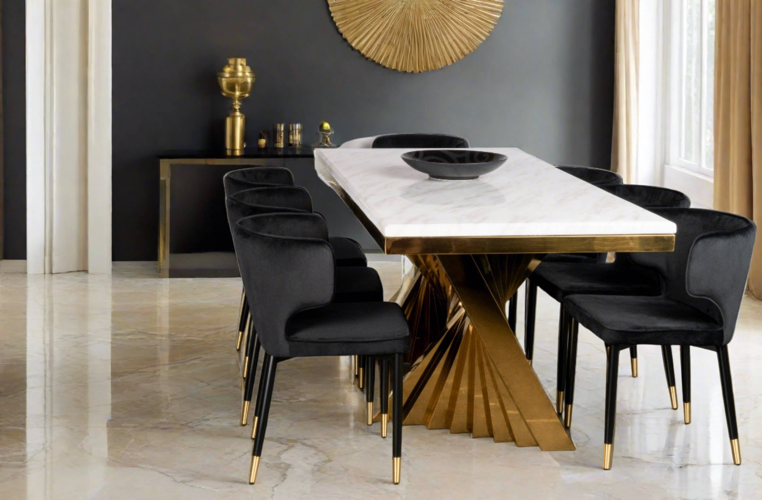 Statements by J - Wholesale Chair - Kayla Curved Upholstered Velvet  Dining Chair4