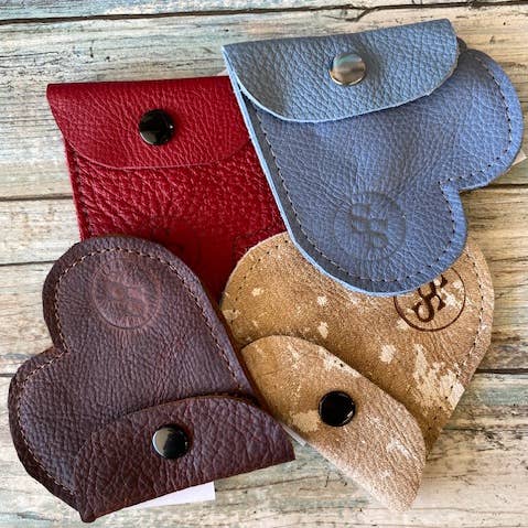 Genuine Leather Heart Coin pouch for wholesale by Sally Sachels Nthings
