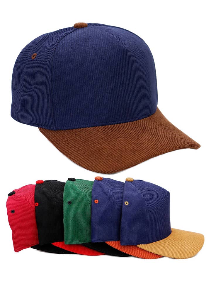Premium Corduroy tweekleurige pet voor wholesale door Cap Zone