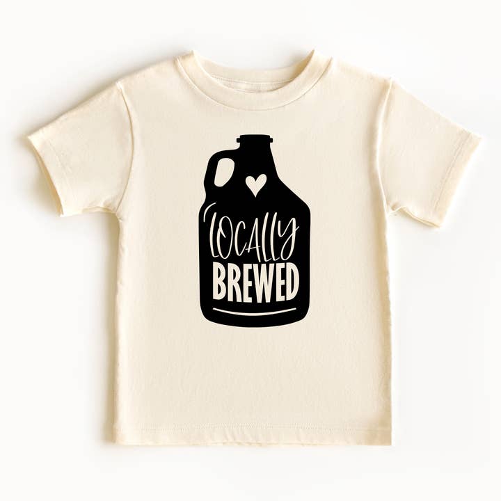 Camiseta de color natural elaborada localmente para niños pequeños para venta al por mayor de Love You a Latte Shop