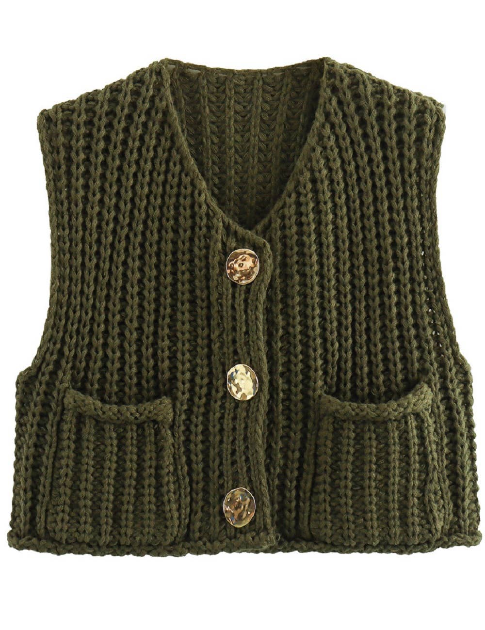 Sweetkama – Engroshandel Strikvest/slipover – Kvinder – Sweetkama damevest med rund hals i ensfarvet strækstof, kort model35