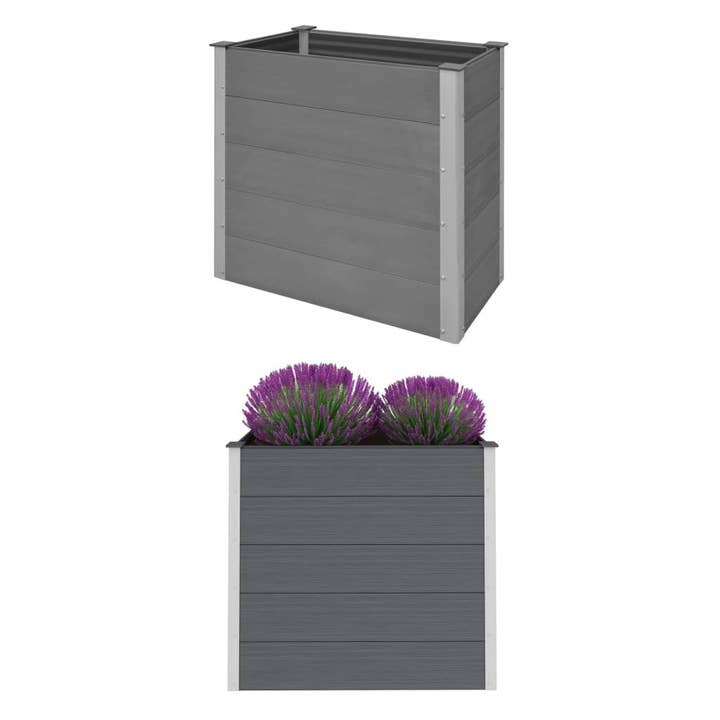 Raised Bed Gray Wood-plastic composite, Aluminum 39.4x19.7x35.8 in for wholesale by American Smart