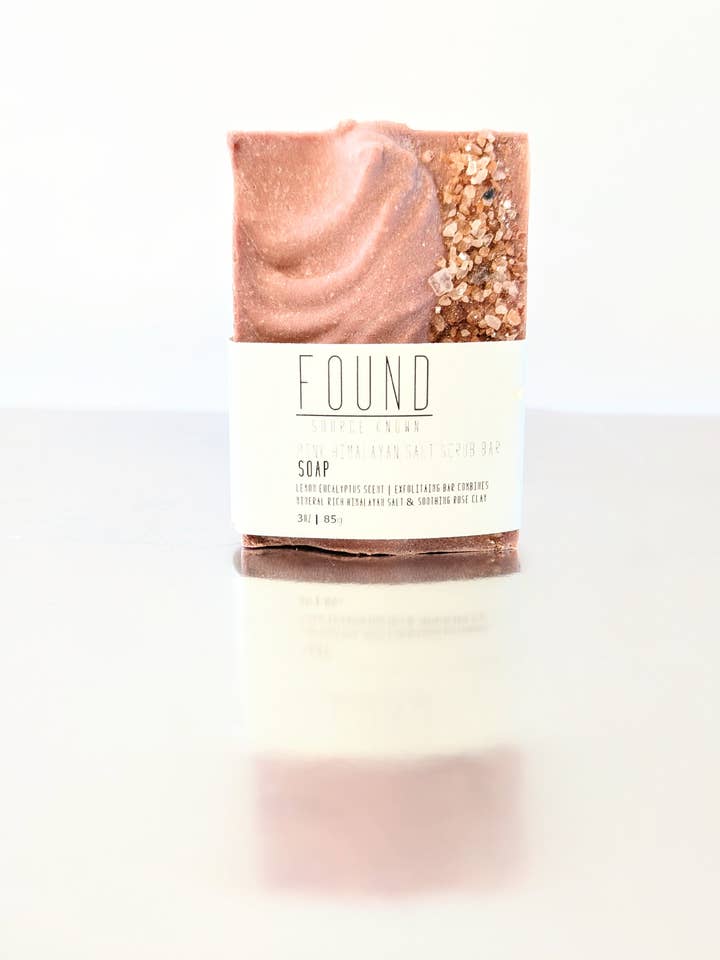 Soap - Pink Himalayan Salt Scrub Bar 3 oz for wholesale by Found Source Known