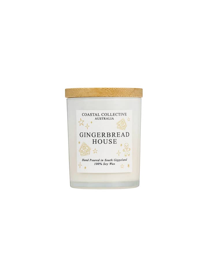 Bougie en pot miniature Maison en pain d'épices pour la vente par Coastal Collective Australia