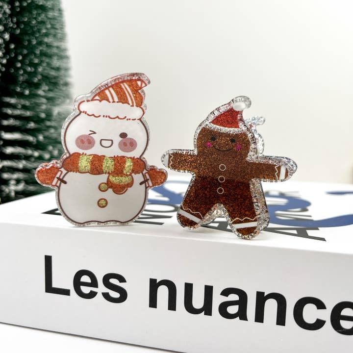 TheDivaSoap - Wholesale Hair Clip - Women's - Shiny Snowman Hair Clip, Christmas Series Claw Clips6