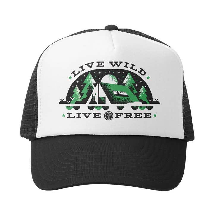 Live Wild Live Free Kids Trucker Hat for wholesale by GROM SQUAD