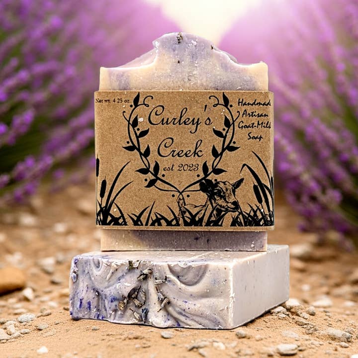 💜 Lavender Field | Goat Milk Soap Bar | Handmade Natural Skincare | 4.25 Ounce | Calming | Curley's Creek for wholesale by Curley's Creek