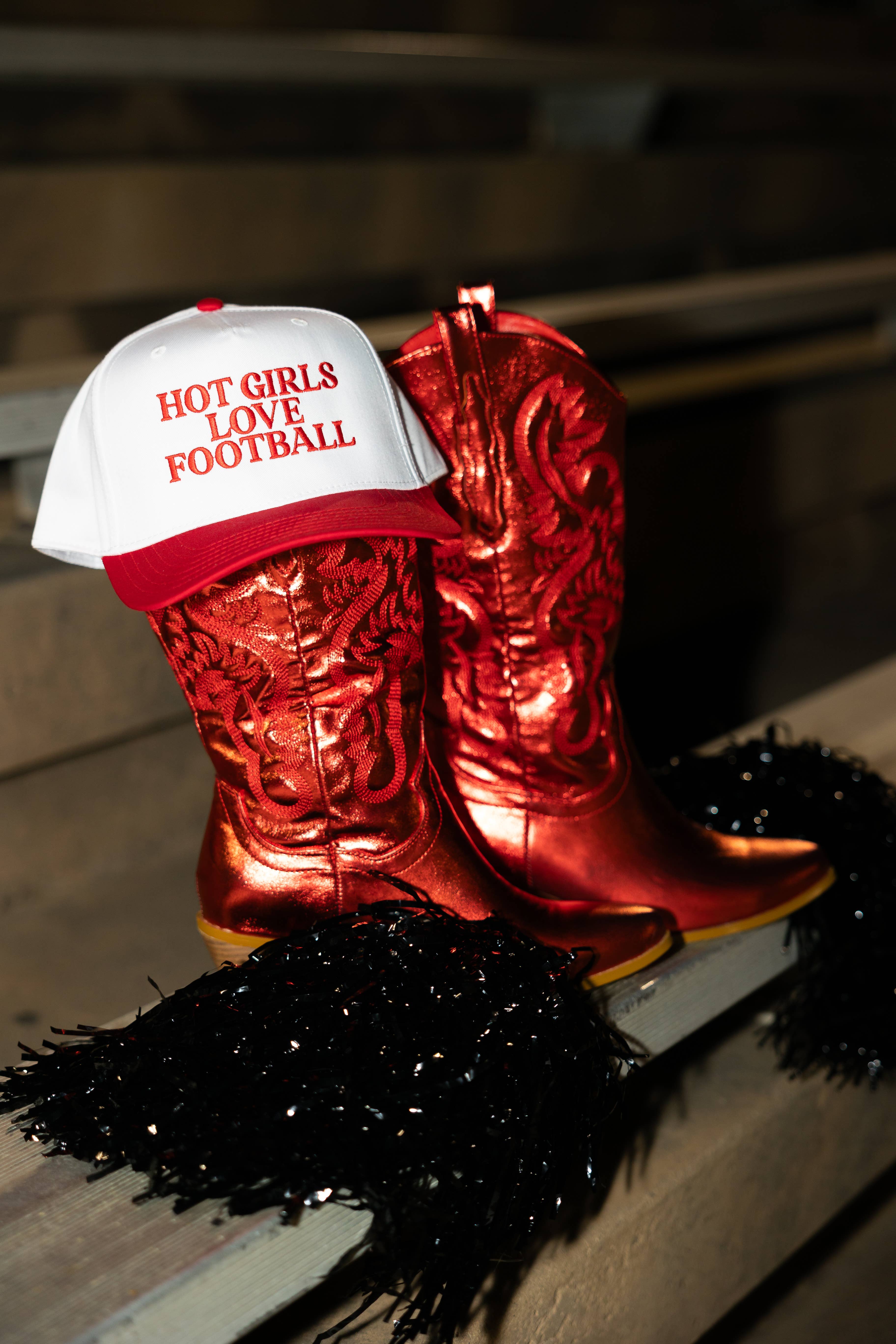 Ruby Moon - Wholesale Trucker Hat - Women's - Hot Girls Love Football- Embroidered Hat - Game Day Hat1