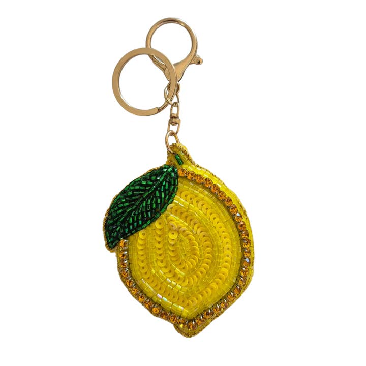 Beaded Keychain Lemon SKBO582 for wholesale by ZODA