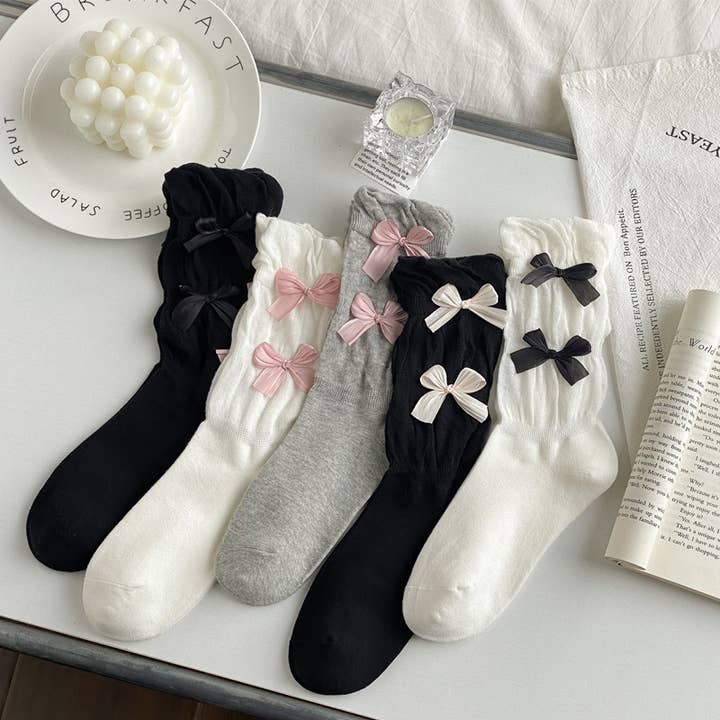 Bow Embellished Sweet Socks for wholesale by MKS America