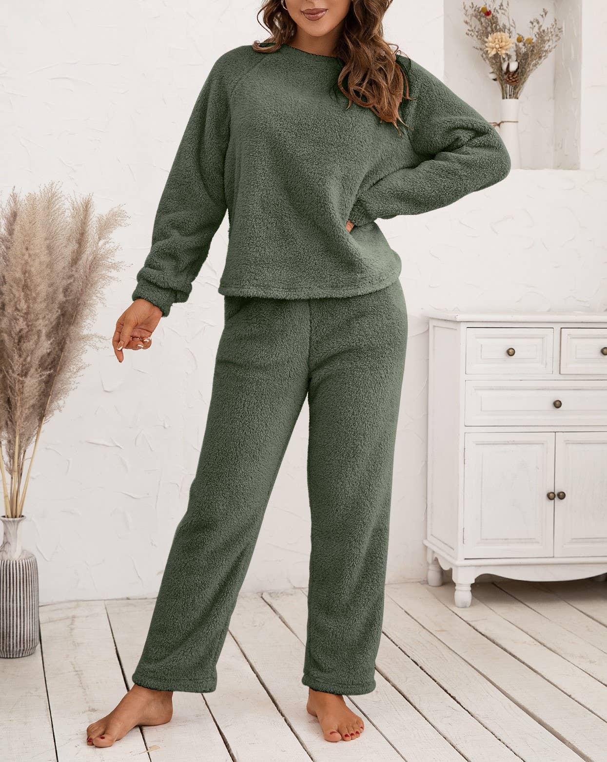 HIDDENBRAND - Wholesale Lounge Set - Women's - Loungewear Double-Sided Plush Two-Piece Set21