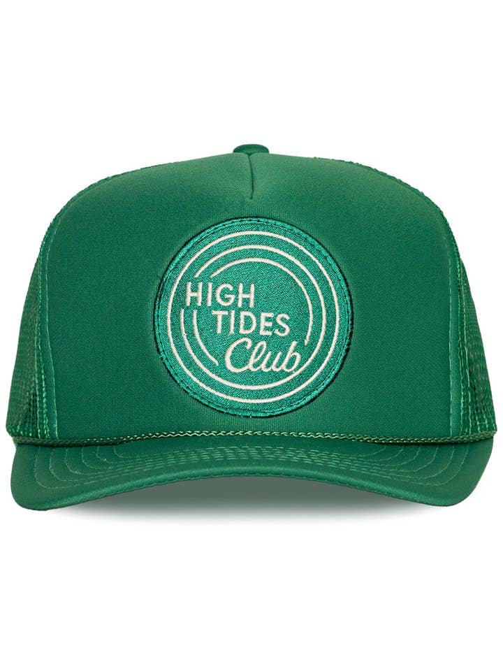 High Tides Club Trucker Hat in Green for wholesale by Friday Feelin'