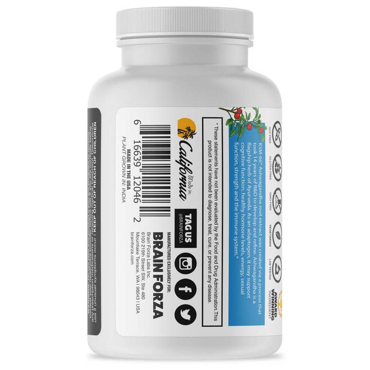 Brain Forza® - Wholesale Oral Supplement/Vitamin - KSM-66 Organic Ashwagandha Root Extract