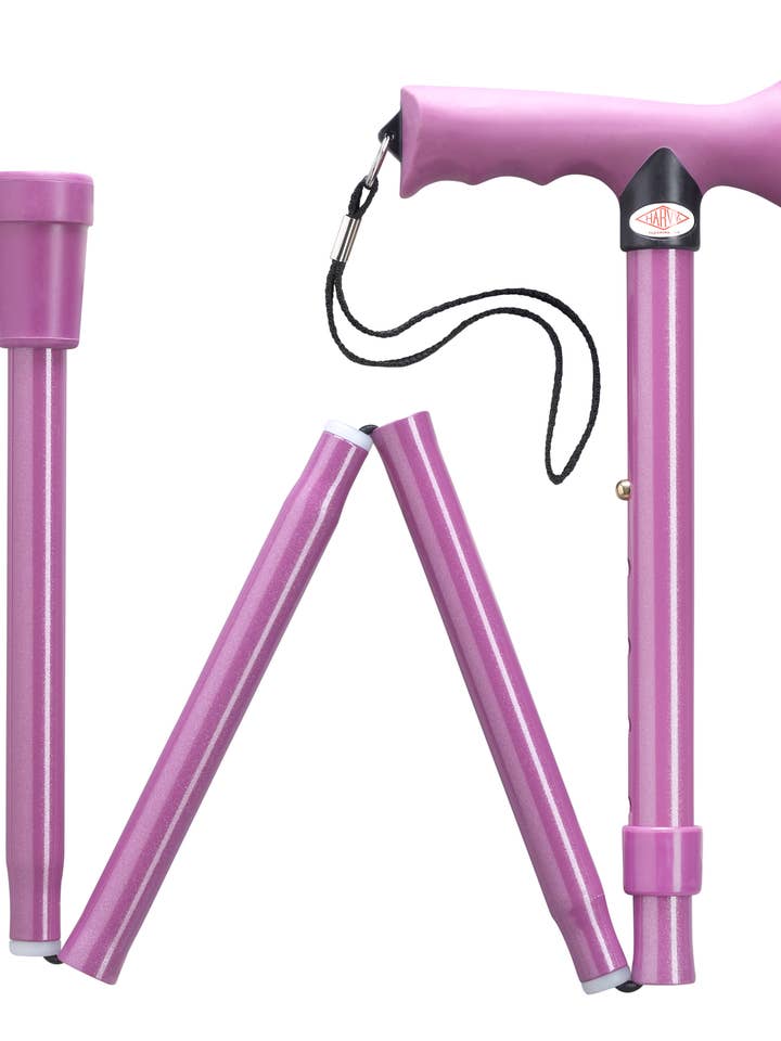 Folding Aluminum Adjustable Overmold Ergonomic Grip for wholesale by Harvy Canes