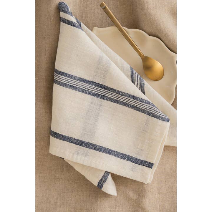 Live Linen - Wholesale Dinner & Cloth Napkin - Pure Denise Linen Napkin – Yarn-Dyed Striped2