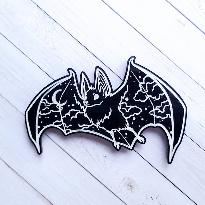 Sparkly Bat Magnet for wholesale by Teal Cicada Illustration