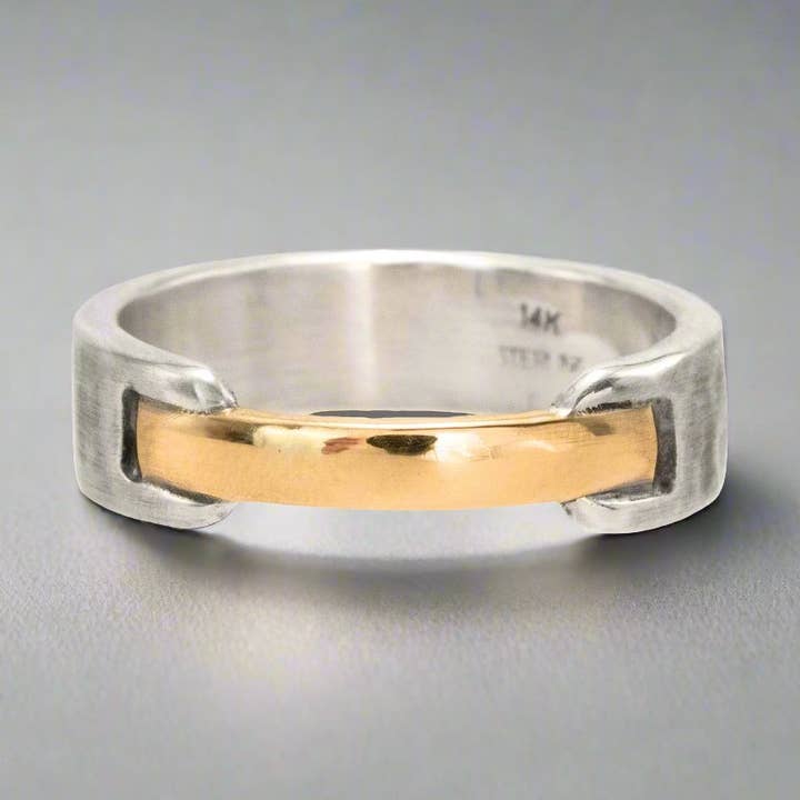 J + I Jewelry - Wholesale Band/Stacked Ring - Gold Bar Band0