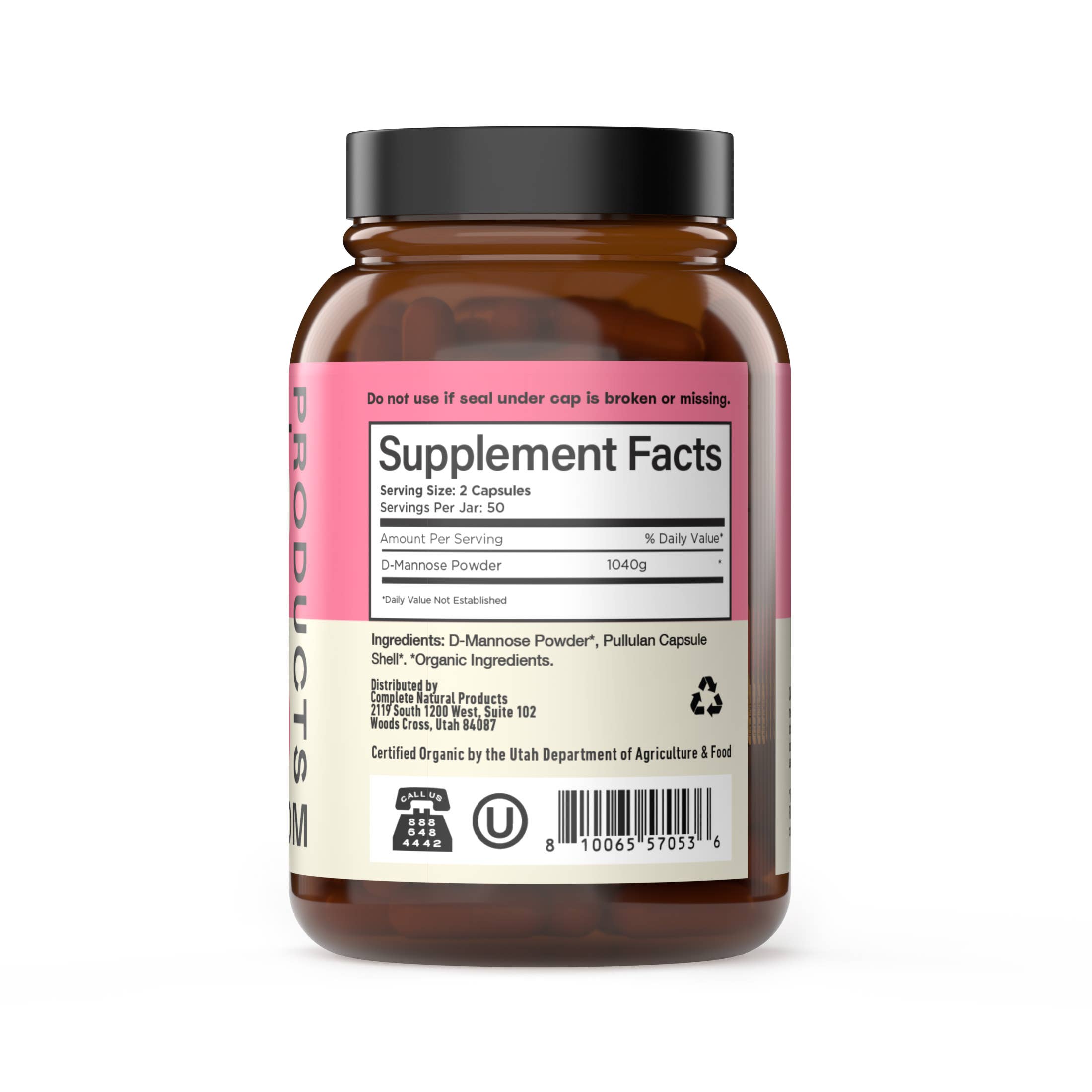 Complete Natural Products - Wholesale Oral Supplement/Vitamin - Organic D-Mannose Capsules2