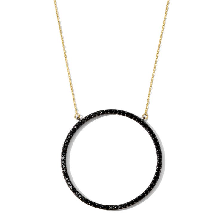 SALE - Statement XL Pave Circle Necklace for wholesale by Splendid Iris