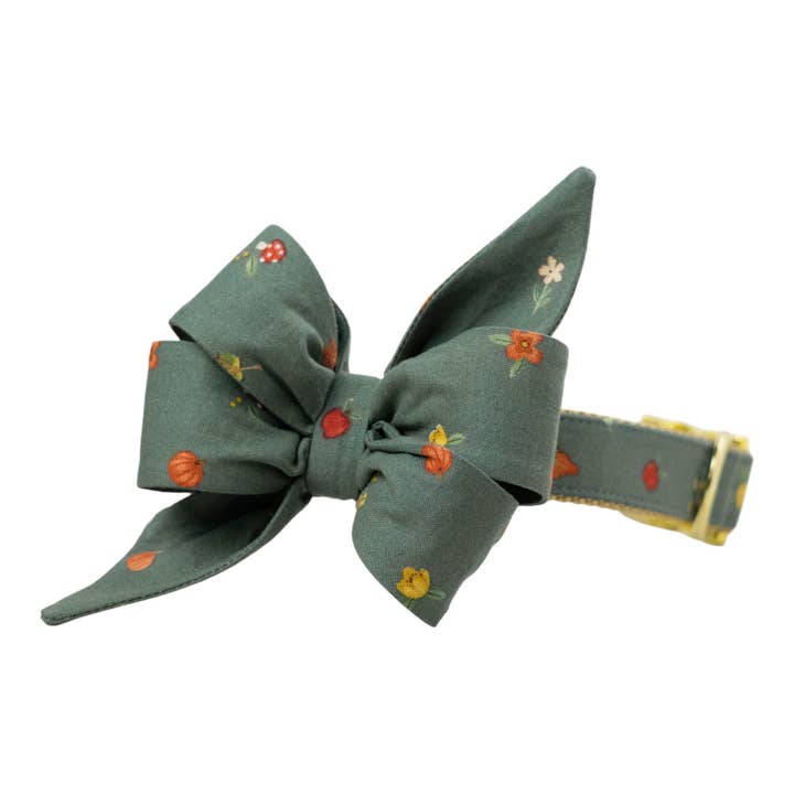Autumn Bloom Belle Bow Dog Collar for wholesale by Crew LaLa