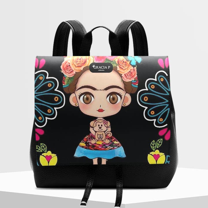 Molly by Gracia P - Italian Backpack - Frida Doll for wholesale by GLOBALSHOP SRL