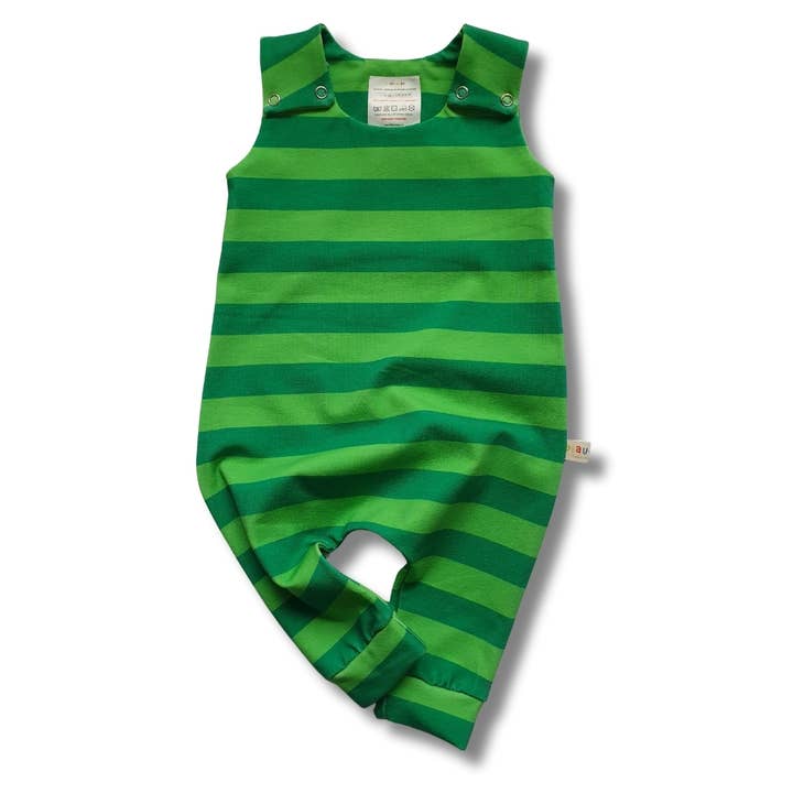 Grønstribet økologisk bomuldsjersey babyromper for engroshandel hos biau-biau Ireland