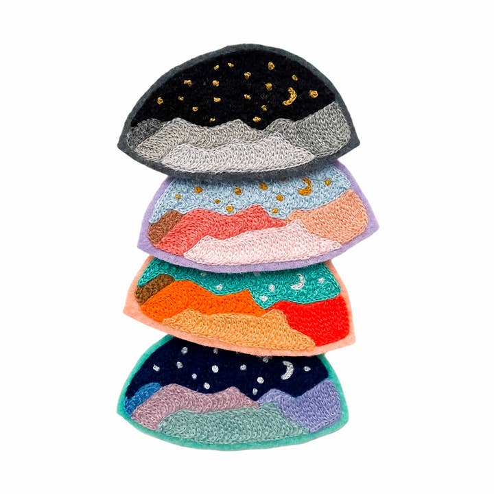 Storybook Mountainscape - Chainstitch Patch for wholesale by Contrarium Chainstitch