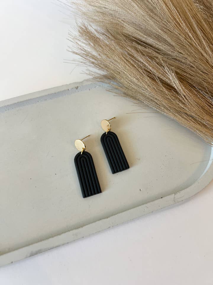 Extruded Closed Arch Dangles, Black for wholesale by Sincerely, Abi