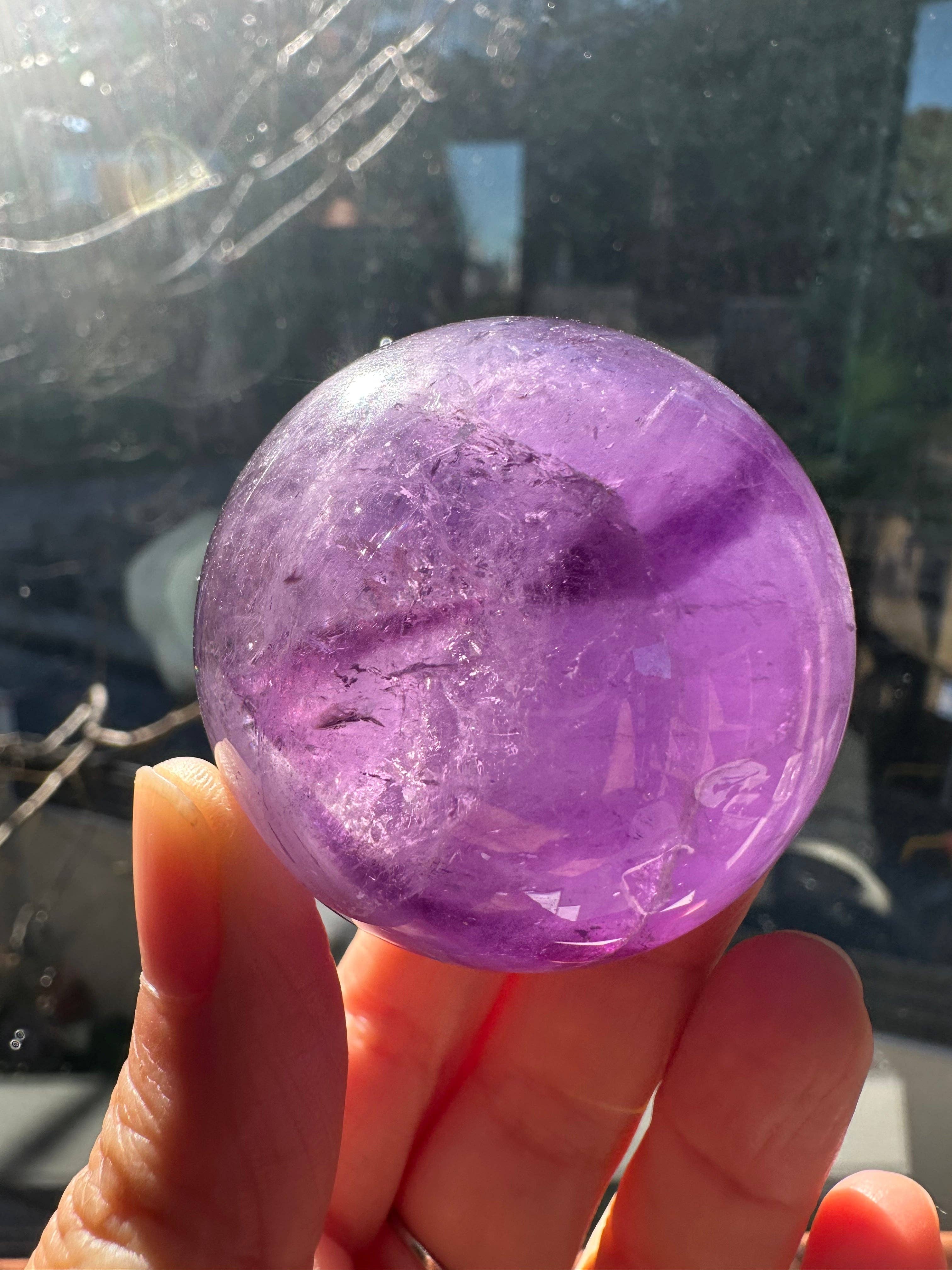 Moon Rituals - Wholesale Spiritual Stone/Crystal - Deep Purple Amethyst Sphere – Natural Healing Crystal for Calm, Clarity & Christmas Crystal Gift2