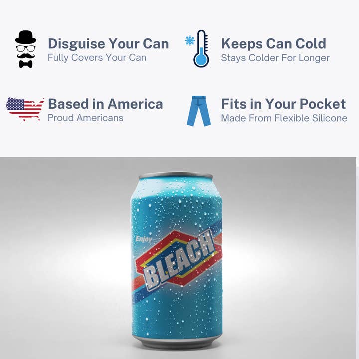 Beersy - Wholesale Drink Huggers & Koozies - Bleach Can Cooler, Koozie, Can Holder1