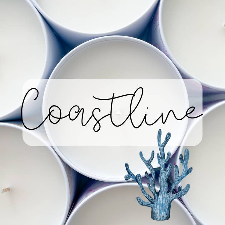 6 High Tide Tin Candles Unlabeled / No Branding for wholesale by Pink Sugar Soapery, LLC.