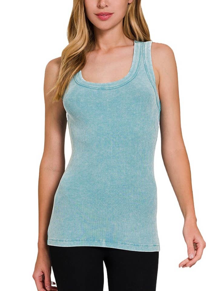 Vanilla Monkey - Wholesale Tank Top - Women's - Washed Ribbed Scoop Neck Tank Top6
