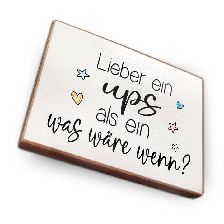 Aimant de réfrigérateur en bois de hêtre - Mieux vaut un oups pour la vente par wammi