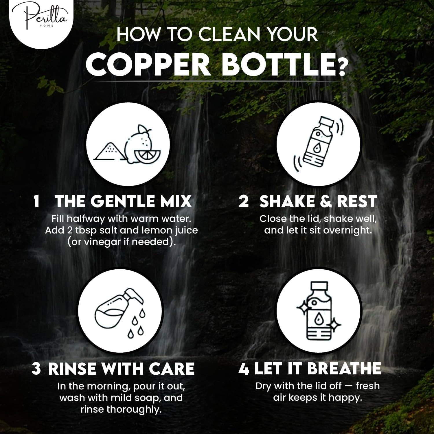 Perilla Home - Wholesale Water Bottle -   BMC Antique Diamond Copper Water Bottle 32.12 Oz 4