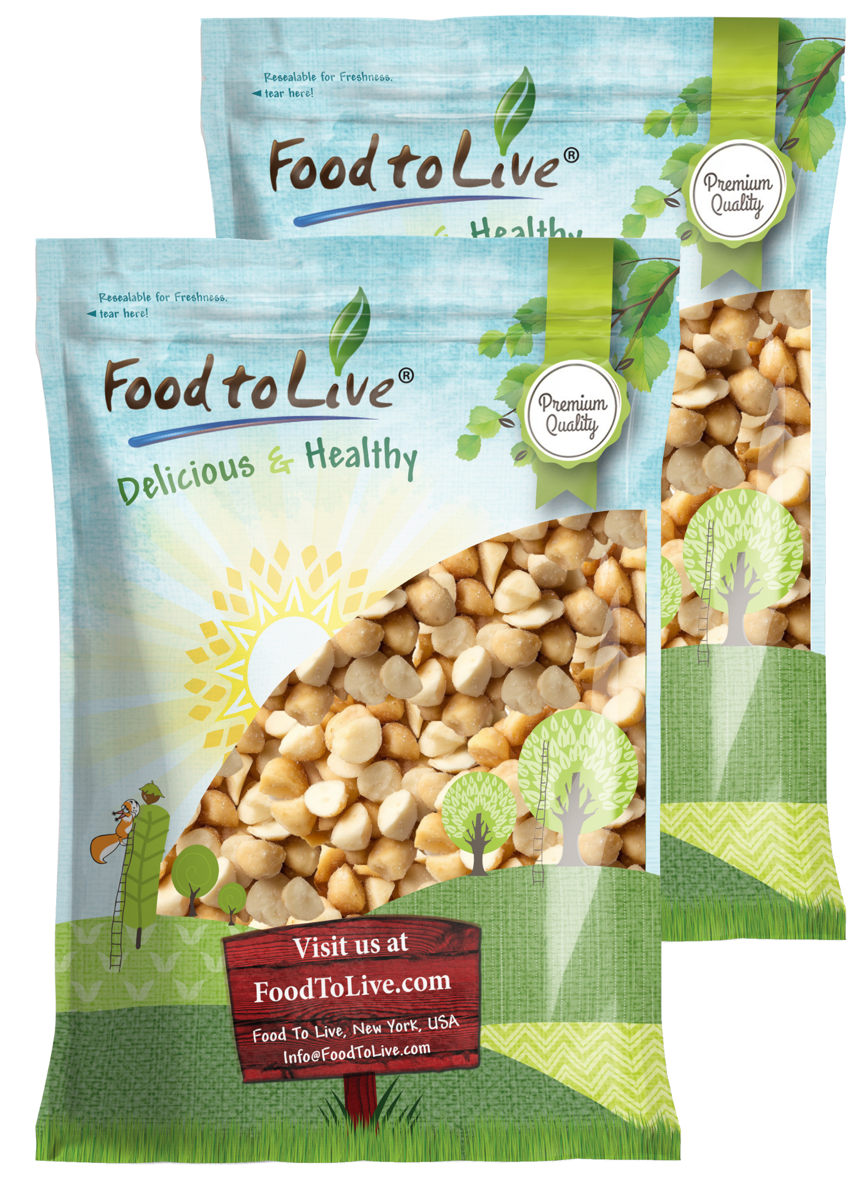 Food To Live - Wholesale Nuts - Dry Roasted Macadamia Halves & Pieces with Himalayan Salt8