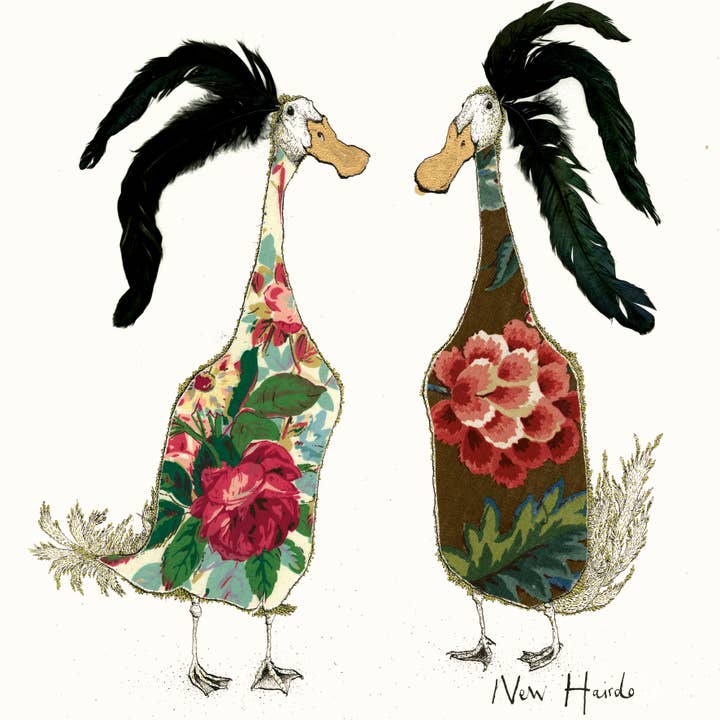New Hairdo Duck Card for wholesale by Anna Wright Ltd