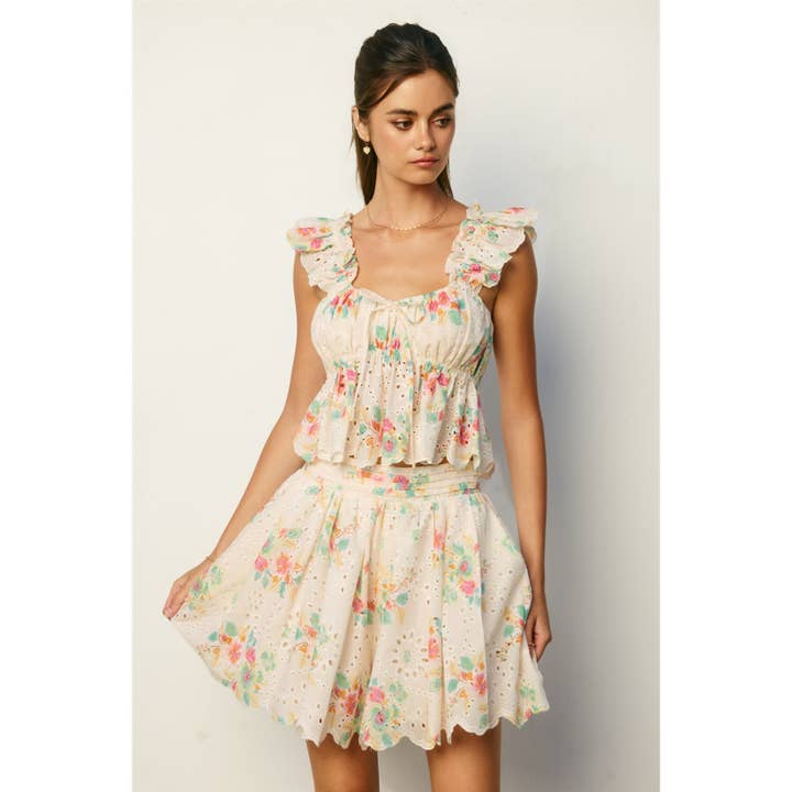 Haut à basque à ourlet festonné Everbloom pour la vente par Dress Forum