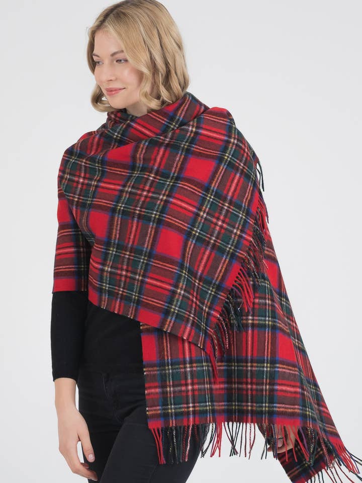 Heritage Tartan Lammullsstola - Officiell Royal Stewart för wholesale av Kiltane