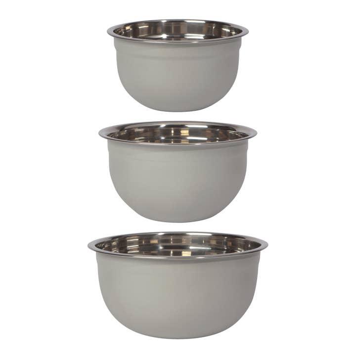 Matte Steel Fog Gray Mixing Bowls Set of 3 for wholesale by Now Designs by Danica