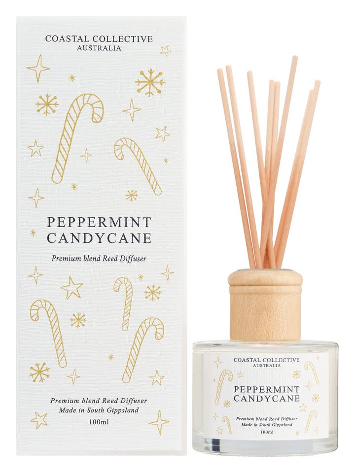 Peppermint Candycane 100ml Reed Diffuser for wholesale by Coastal Collective Australia