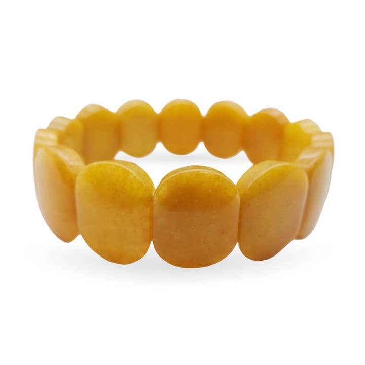 Bracciale in giada dorata - Elasticizzato con perline per la vendita all'ingrosso da parte di Discoveries, Inc.